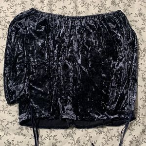 Off the shoulder velvet top